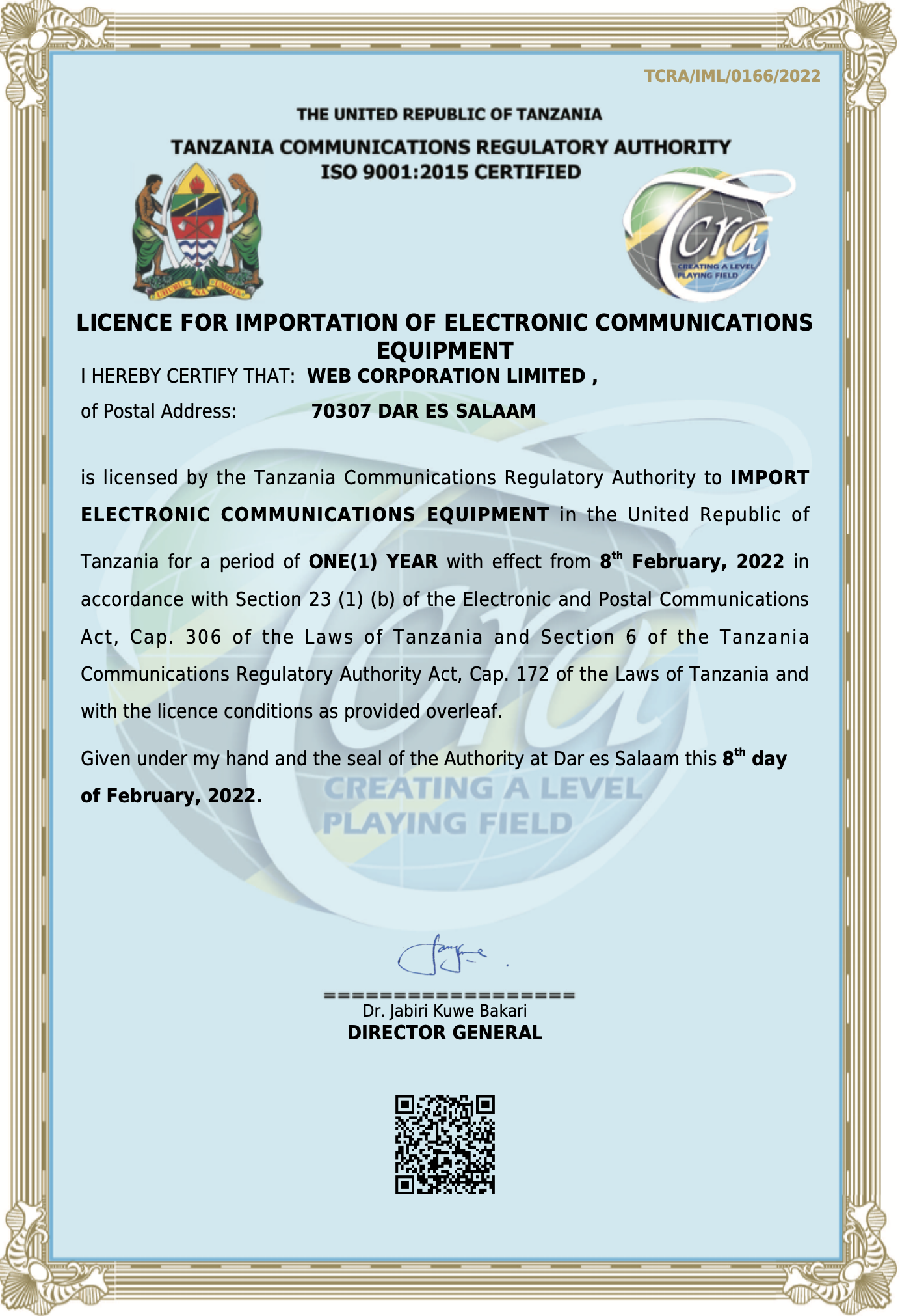 Certificate 1