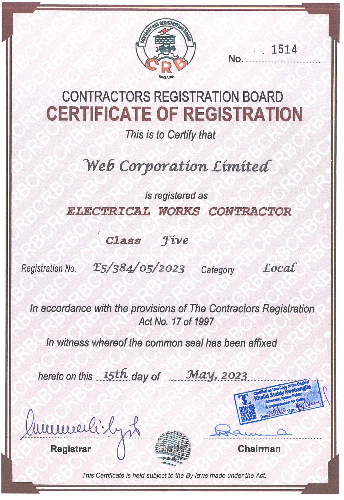 Certificate 1
