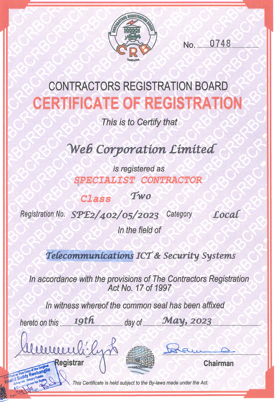 Certificate 1