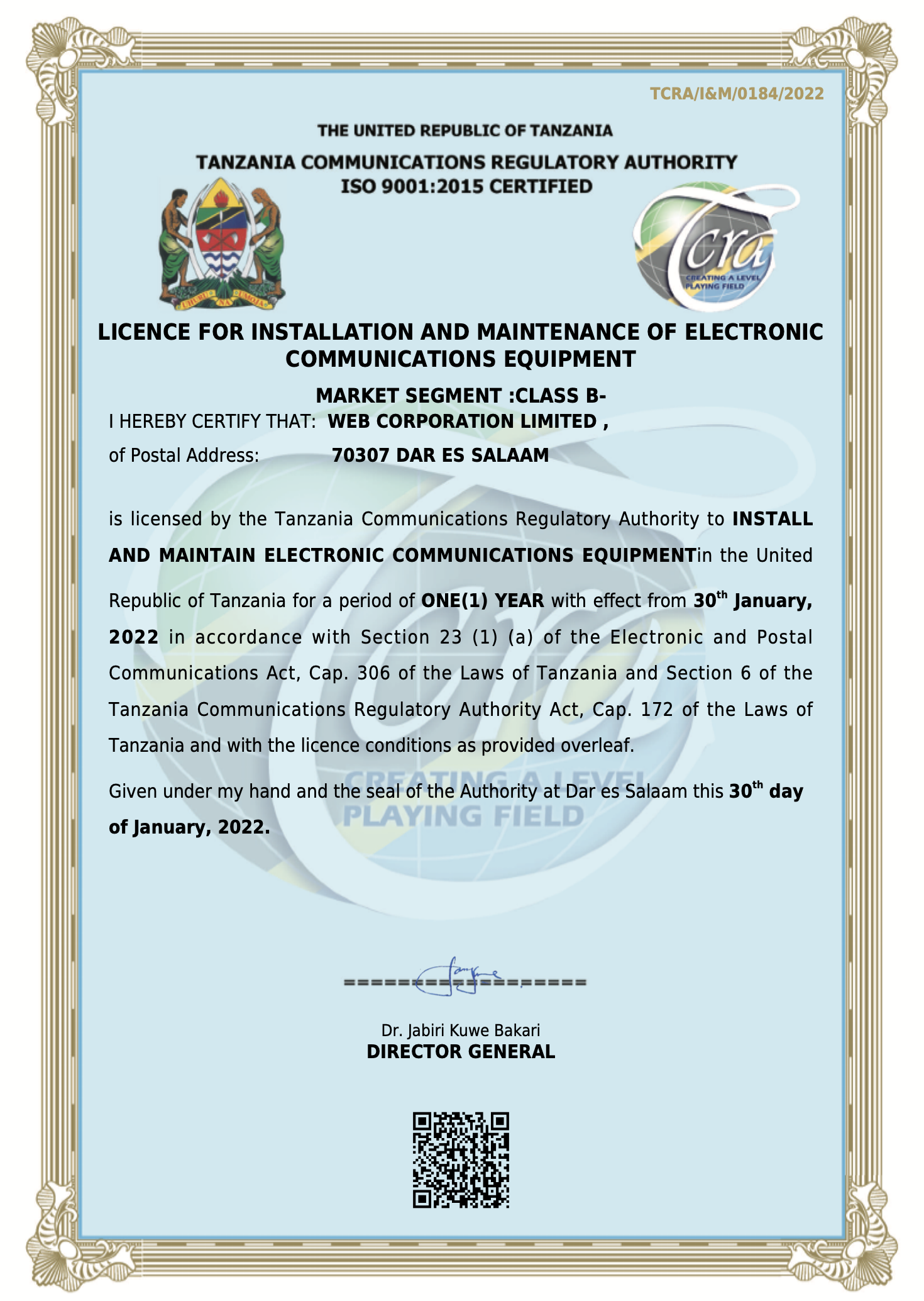 Certificate 1